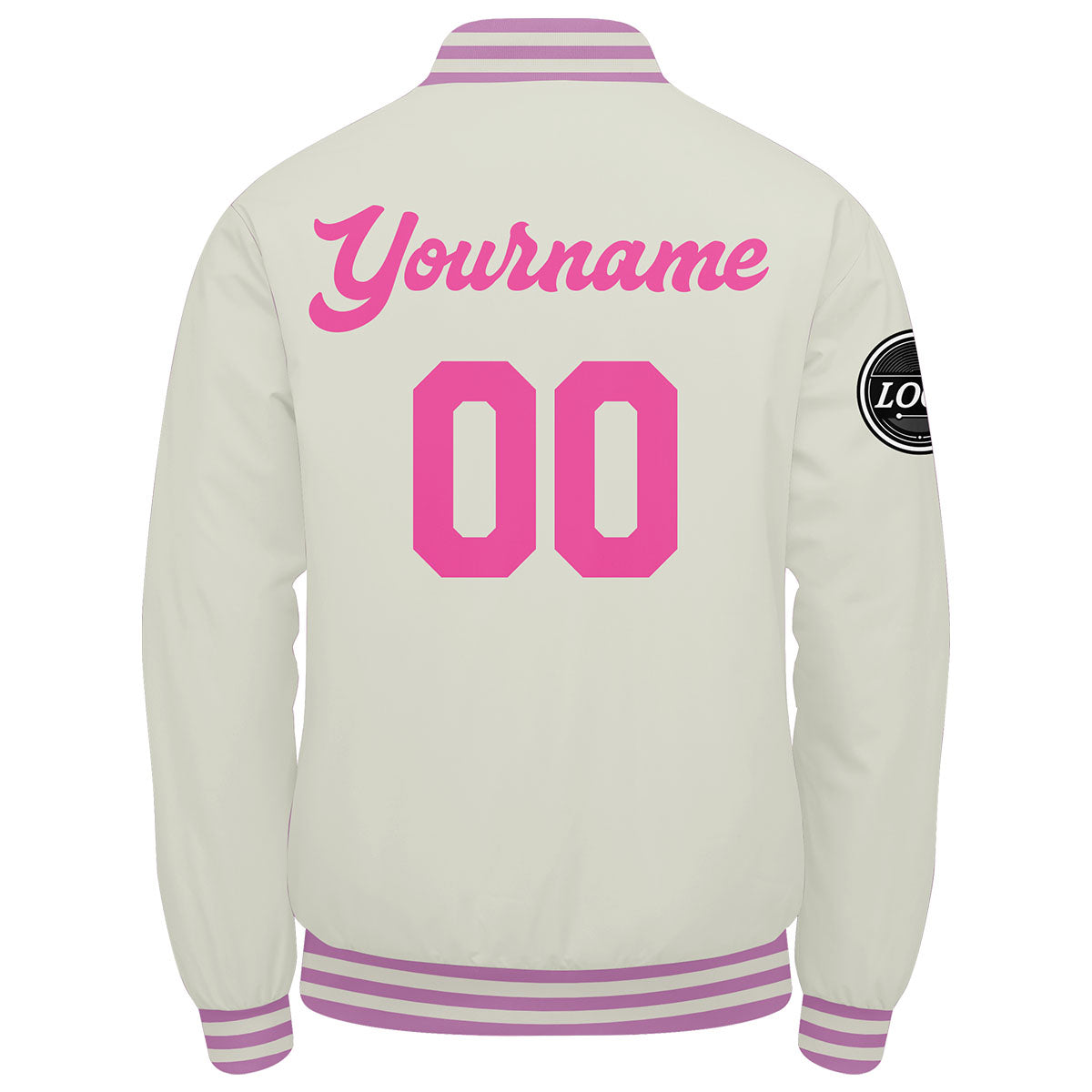 Custom Varsity Jacket Letterman Jacket For Men, Women And Youth Cream Pink