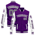 Custom Varsity Jacket Letterman Jacket For Men, Women And Youth Purple White