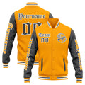 Custom Varsity Jacket Letterman Jacket For Men, Women And Youth Yellow Grey