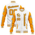 Custom Varsity Jacket Letterman Jacket For Men, Women And Youth White Yellow
