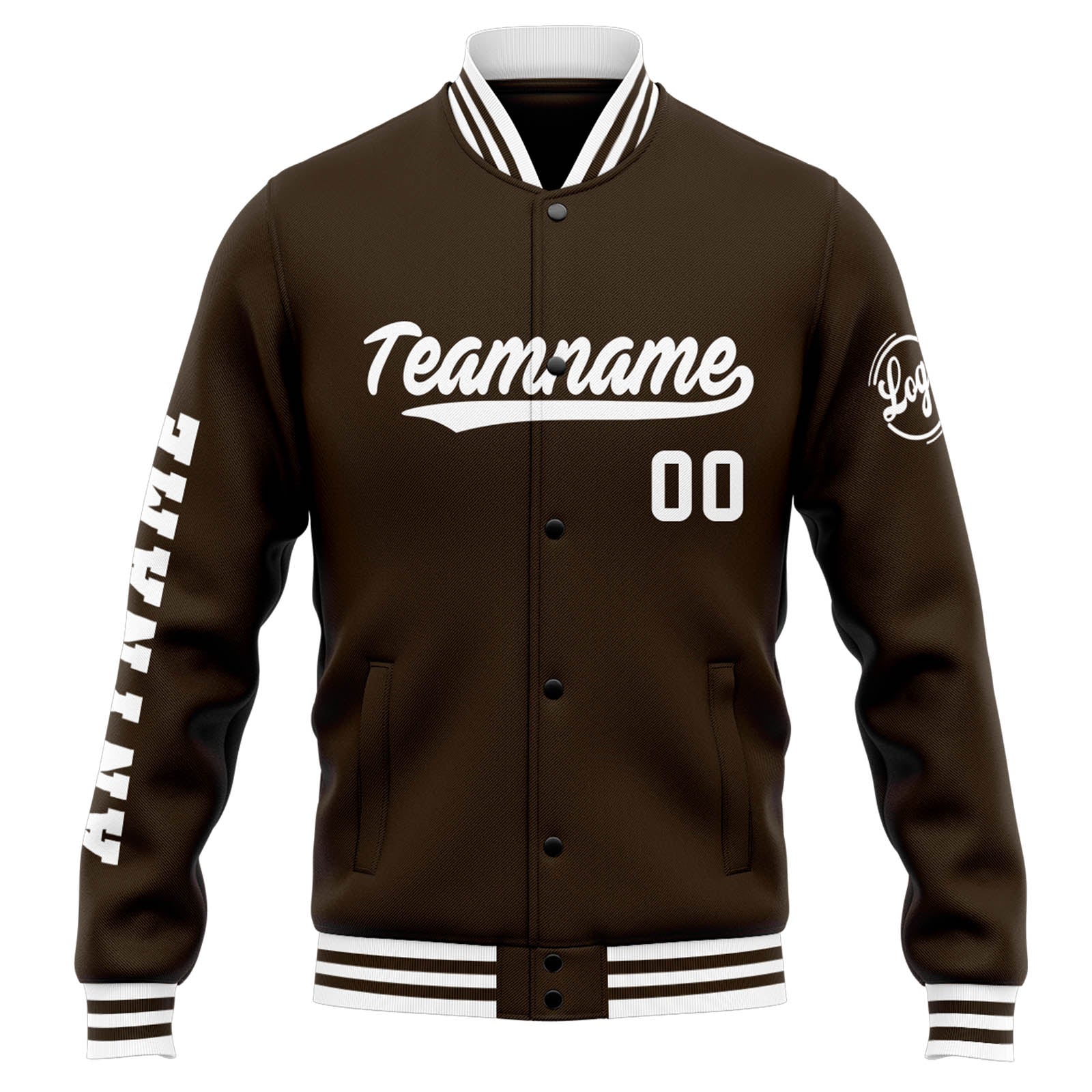 Custom Varsity Jacket Letterman Jacket For Men, Women And Youth Brown White