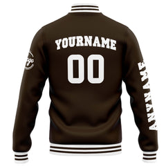 Custom Varsity Jacket Letterman Jacket For Men, Women And Youth Brown White