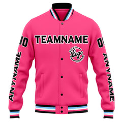 Custom Varsity Jacket Letterman Jacket For Men, Women And Youth Pink Black