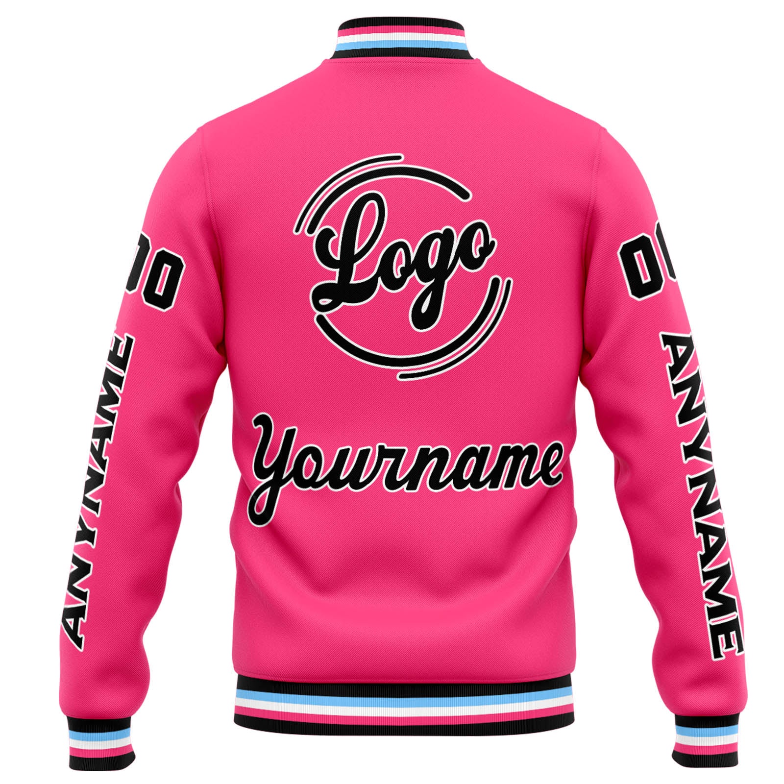 Custom Varsity Jacket Letterman Jacket For Men, Women And Youth Pink Black