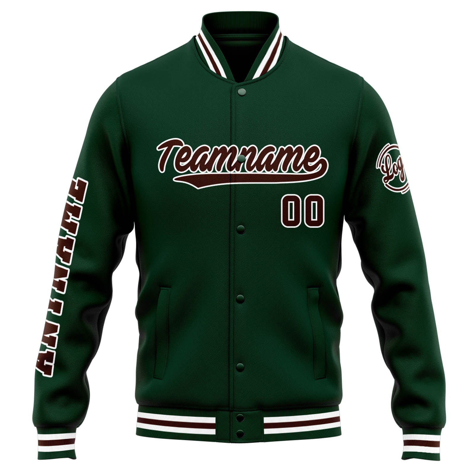 Custom Varsity Jacket Letterman Jacket For Men, Women And Youth Green Brown