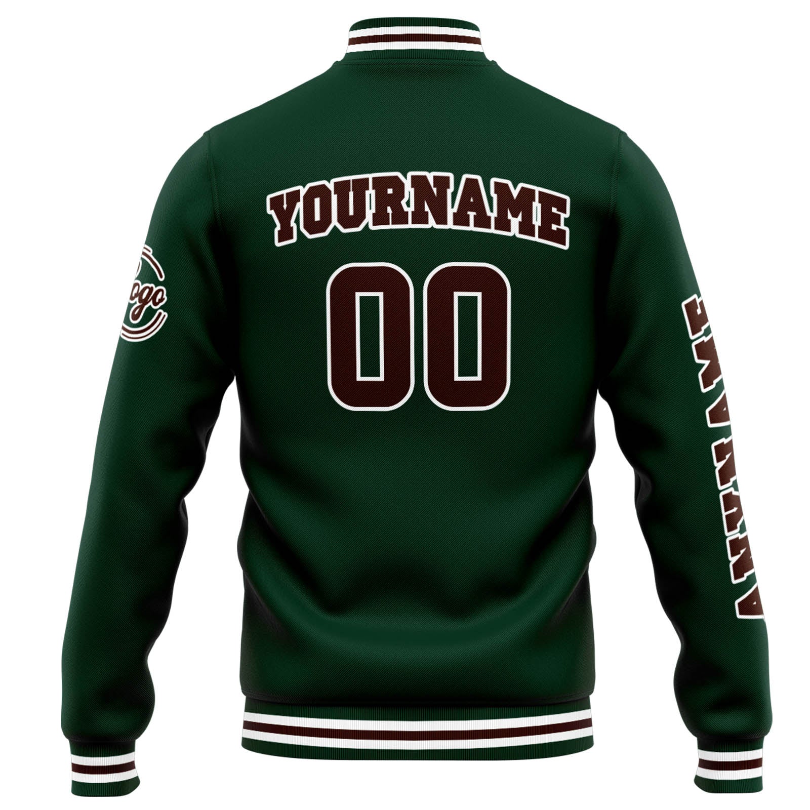 Custom Varsity Jacket Letterman Jacket For Men, Women And Youth Green Brown