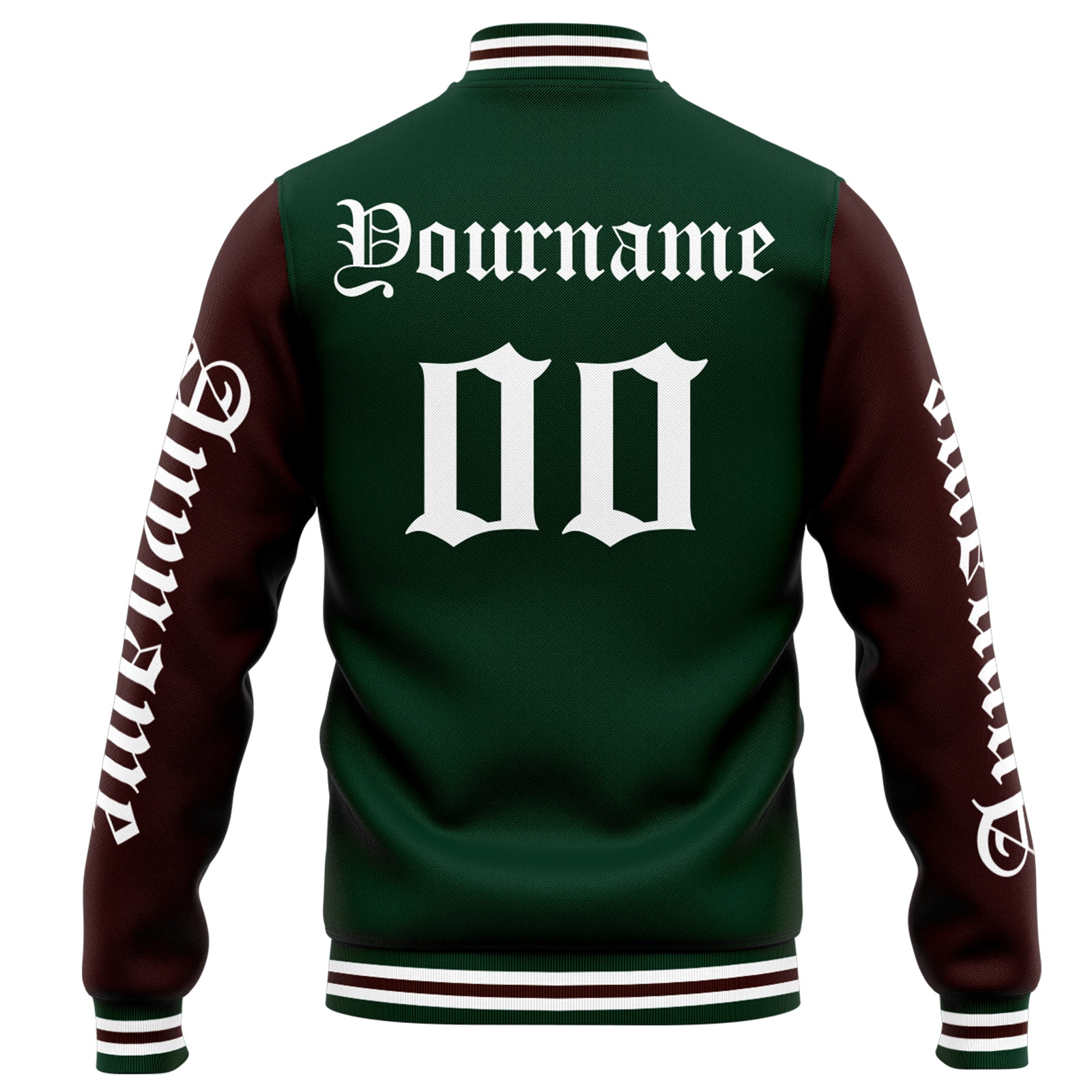 Custom Varsity Jacket Letterman Jacket For Men, Women And Youth Green Brown