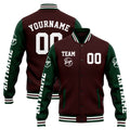Custom Varsity Jacket Letterman Jacket For Men, Women And Youth Brown Green