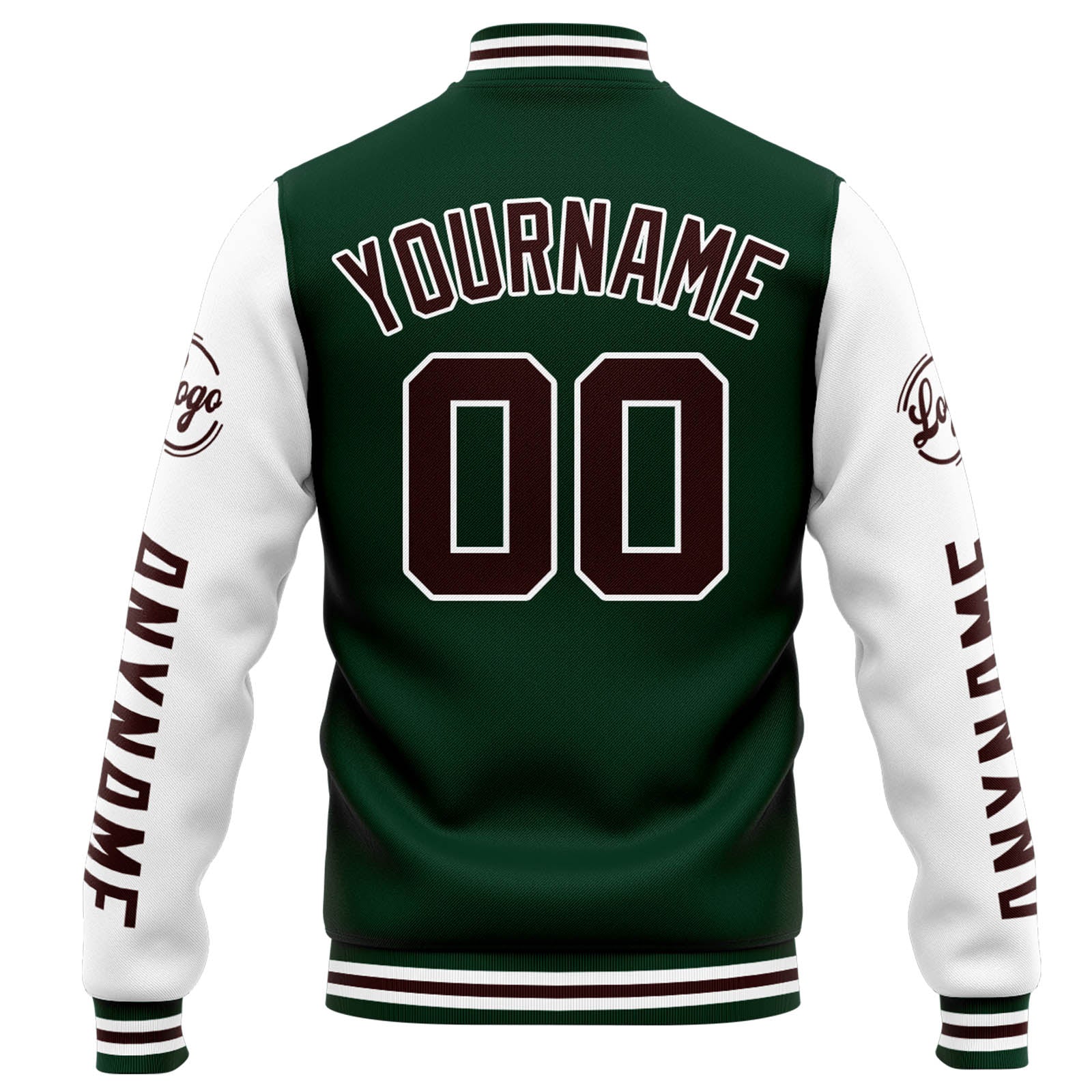 Custom Varsity Jacket Letterman Jacket For Men, Women And Youth Green White