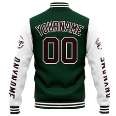 Custom Varsity Jacket Letterman Jacket For Men, Women And Youth Green White