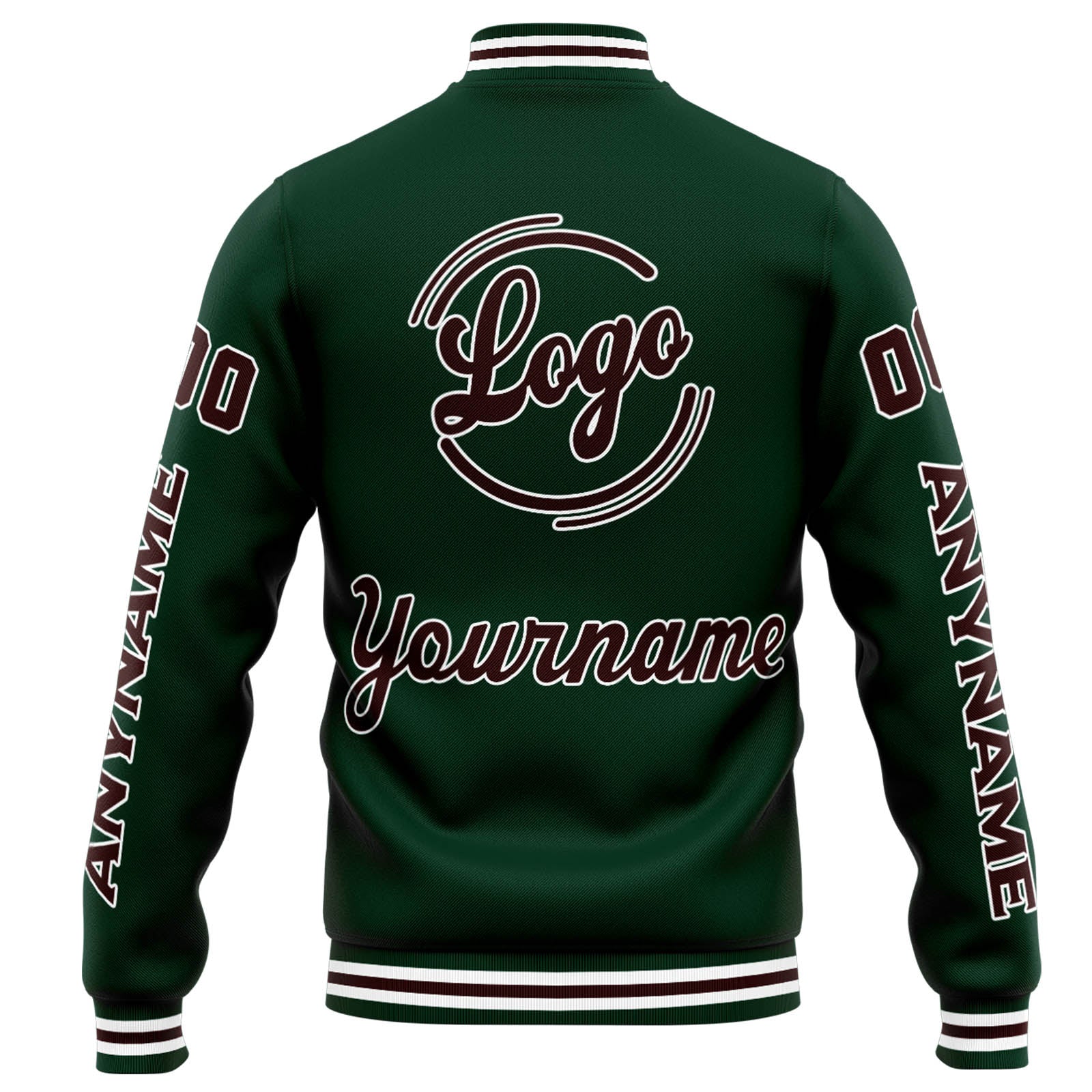 Custom Varsity Jacket Letterman Jacket For Men, Women And Youth Green Brown