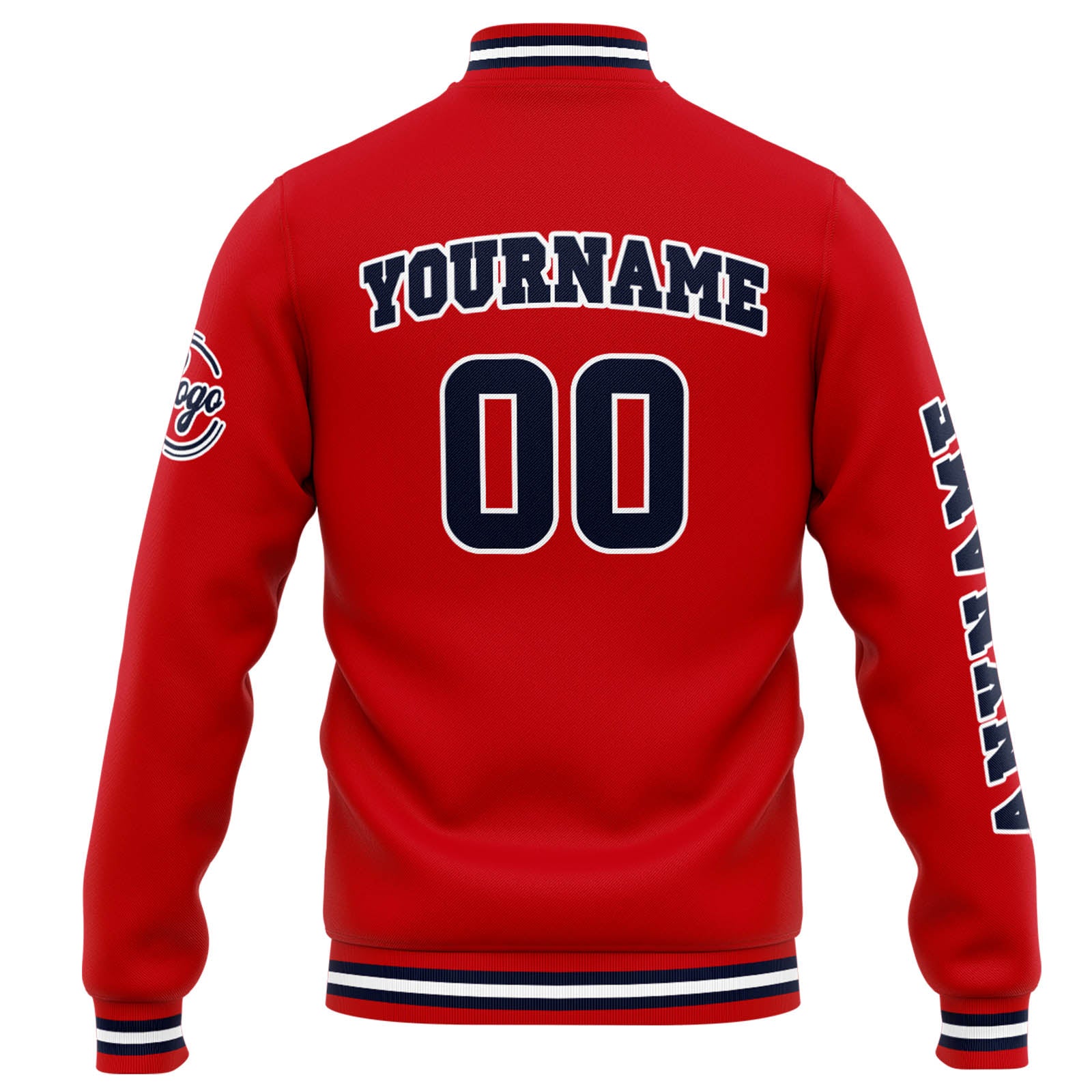 Custom Varsity Jacket Letterman Jacket For Men, Women And Youth Red Navy