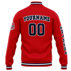 Custom Varsity Jacket Letterman Jacket For Men, Women And Youth Red Navy