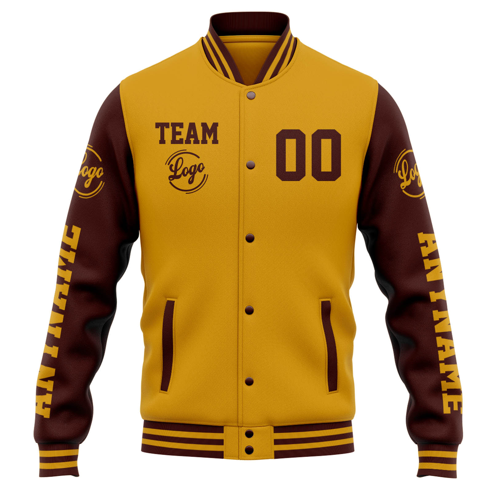 Custom Varsity Jacket Letterman Jacket For Men, Women And Youth Gold Burgundy