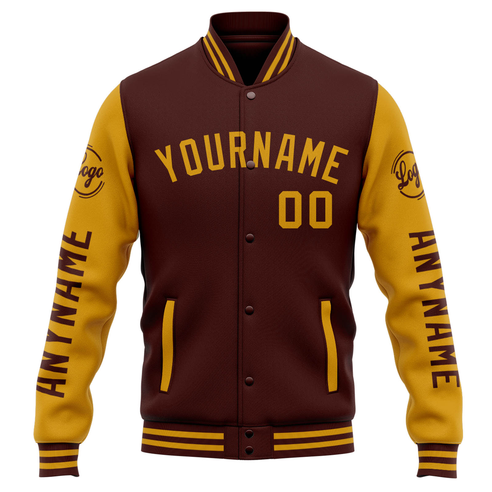 Custom Varsity Jacket Letterman Jacket For Men, Women And Youth Burgundy Gold