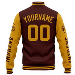 Custom Varsity Jacket Letterman Jacket For Men, Women And Youth Burgundy Gold