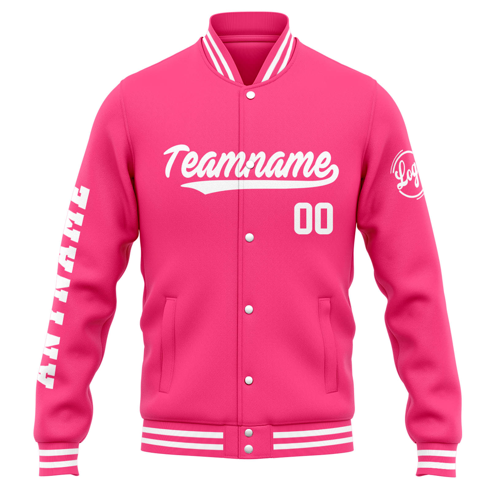 Custom Varsity Jacket Letterman Jacket For Men, Women And Youth Orange Pink White