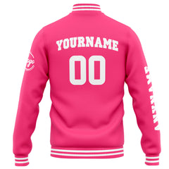 Custom Varsity Jacket Letterman Jacket For Men, Women And Youth Orange Pink White