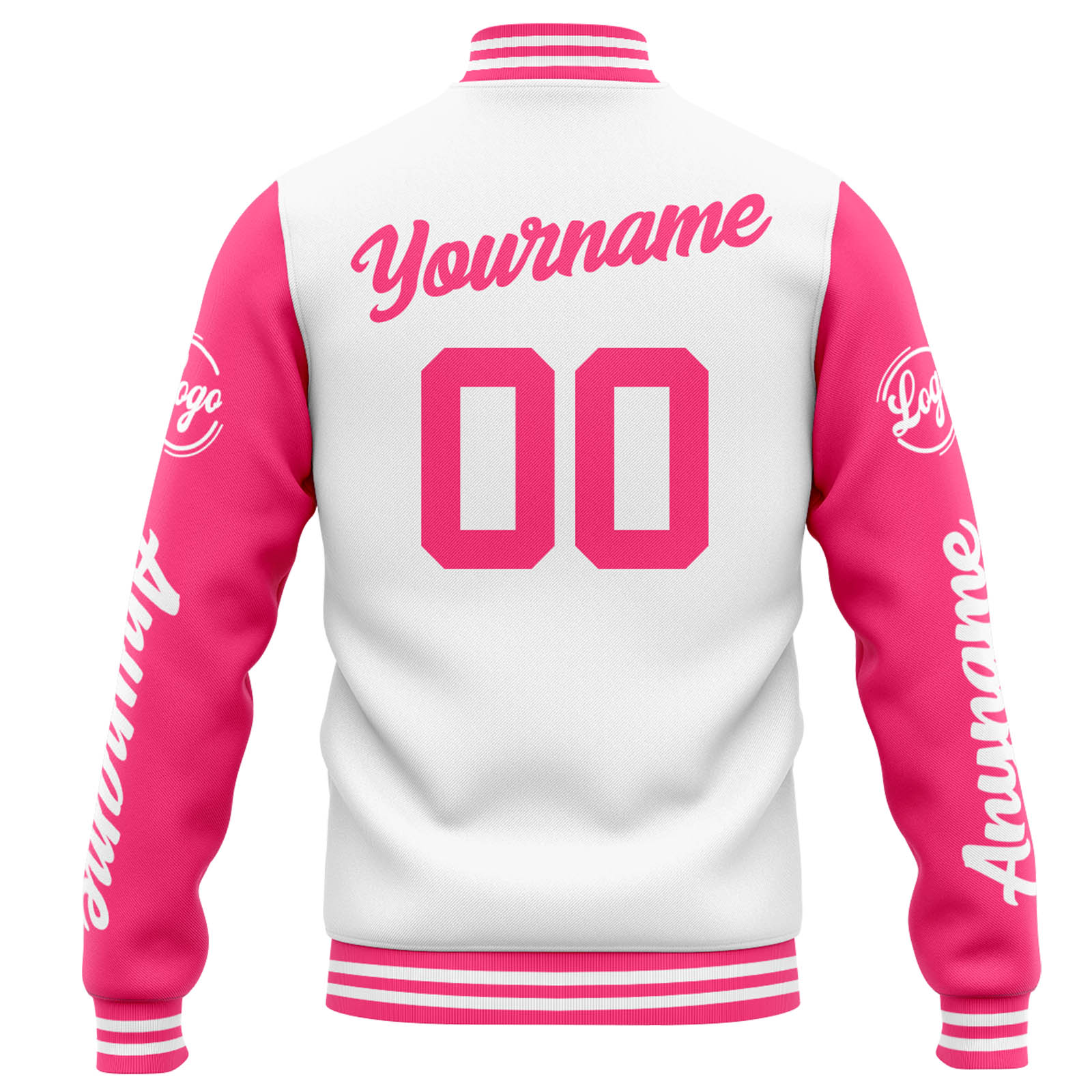 Custom Varsity Jacket Letterman Jacket For Men, Women And Youth White Pink