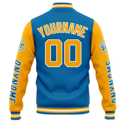 Custom Varsity Jacket Letterman Jacket For Men, Women And Youth Blue Orange