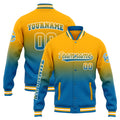 Custom Varsity Jacket Letterman Jacket For Men, Women And Youth Orange Blue Gradient