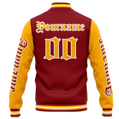 Custom Varsity Jacket Letterman Jacket For Men, Women And Youth Red Orange