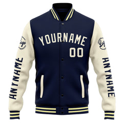 Custom Varsity Jacket Letterman Jacket For Men, Women And Youth Navy Orange