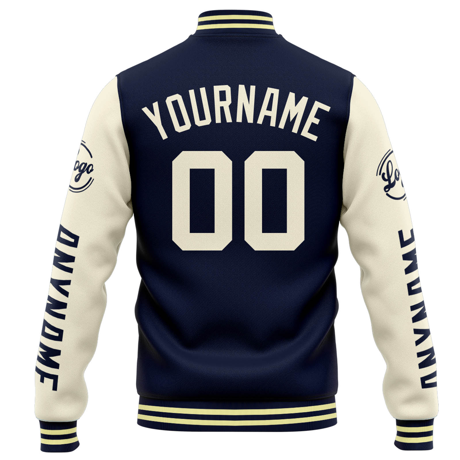 Custom Varsity Jacket Letterman Jacket For Men, Women And Youth Navy Orange