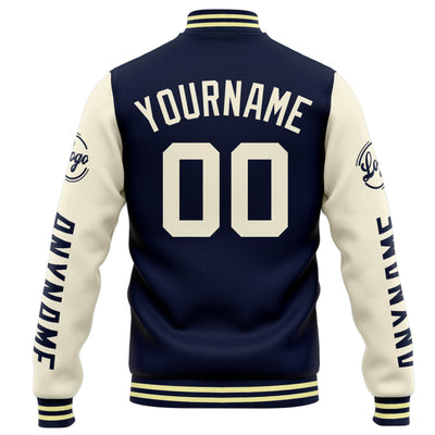 Custom Varsity Jacket Letterman Jacket For Men, Women And Youth Navy Orange