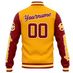 Custom Varsity Jacket Letterman Jacket For Men, Women And Youth Orange Red