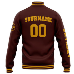 Custom Varsity Jacket Letterman Jacket For Men, Women And Youth Burgundy Gold