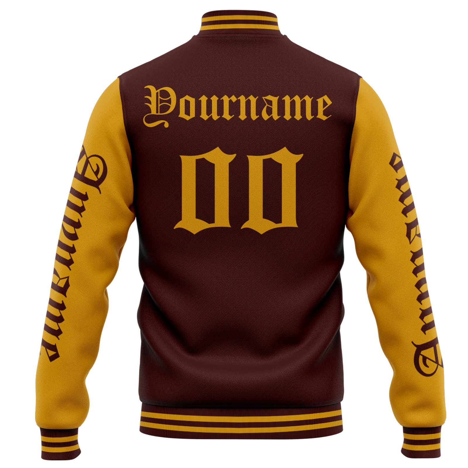 Custom Varsity Jacket Letterman Jacket For Men, Women And Youth Burgundy Gold