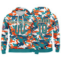 Custom Sweatshirt Hoodie For Man Woman Girl Boy Print Your Logo Name Number Aqua&Orange