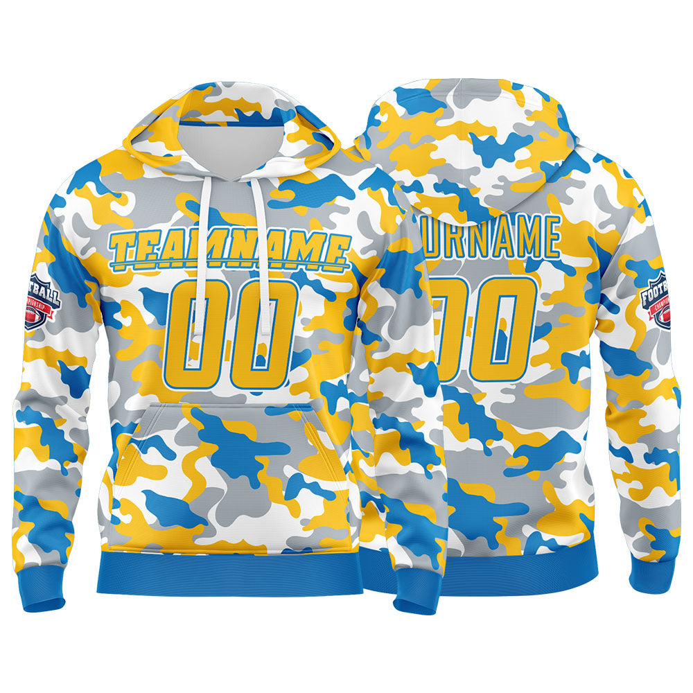 Custom Sweatshirt Hoodie For Men Women Girl Boy Print Your Logo Name Number Powder Blue&Yellow