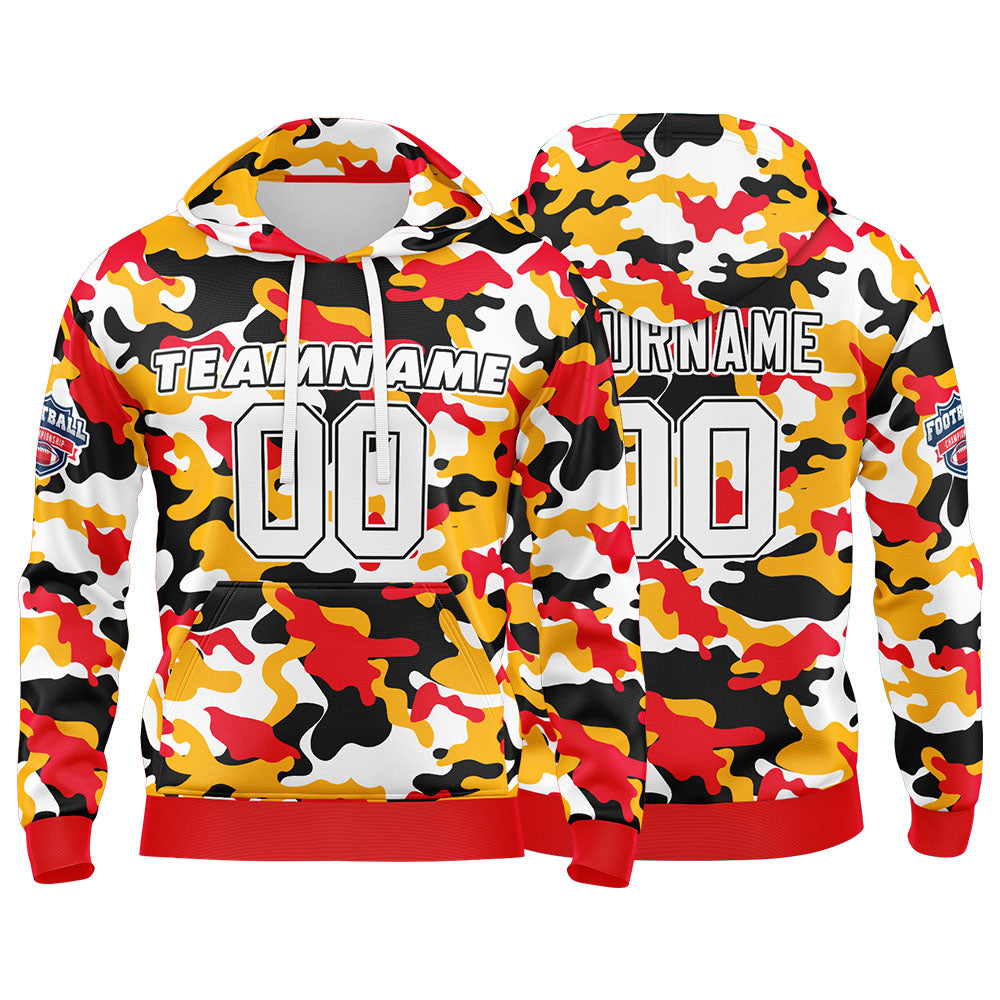 Custom Sweatshirt Hoodie For Men Women Girl Boy Print Your Logo Name Number Red&Yellow