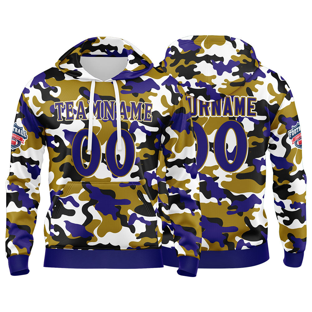 Custom Sweatshirt Hoodie For Men Women Girl Boy Print Your Logo Name Number Purple&Gold