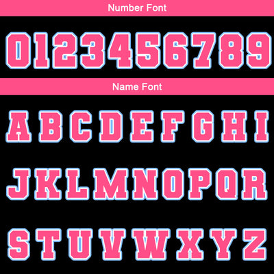 Custom Black Pink Light Blue  Waterproof Varsity Jackets Personalized Stitched Name Number Logo to Letterman Jackets