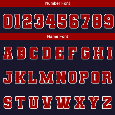Custom Navy White Red Waterproof Varsity Jackets Personalized Stitched Name Number Logo to Letterman Jackets
