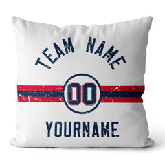 Custom Football Throw Pillow for Men Women Boy Gift Printed Your Personalized Name Number Navy & Red