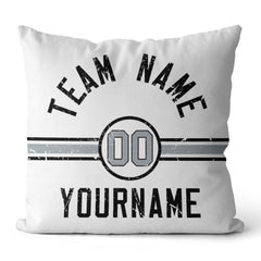 Custom Football Throw Pillow for Men Women Boy Gift Printed Your Personalized Name Number Black & White & Gray