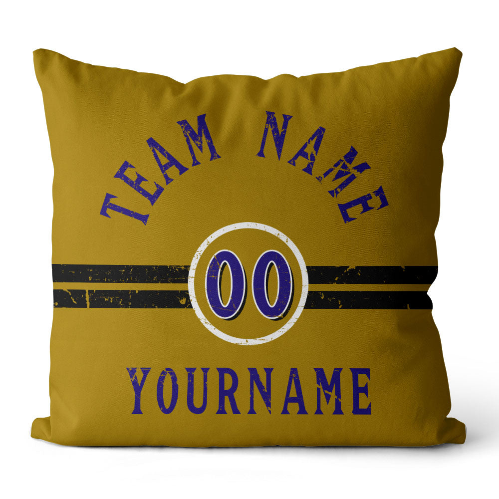 Custom Football Throw Pillow for Men Women Boy Gift Printed Your Personalized Name Number Blue & Black & White