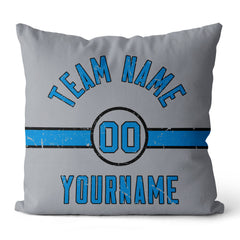 Custom Football Throw Pillow for Men Women Boy Gift Printed Your Personalized Name Number Black & Royal & White