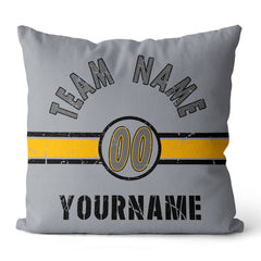 Custom Football Throw Pillow for Men Women Boy Gift Printed Your Personalized Name Number Black & White & Yellow