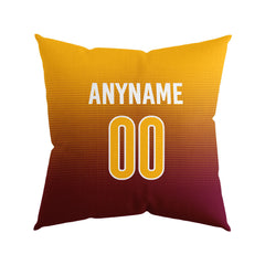 Custom Football Throw Pillow for Men Women Boy Gift Printed Your Personalized Name Number Burgundy&Yellow&Black