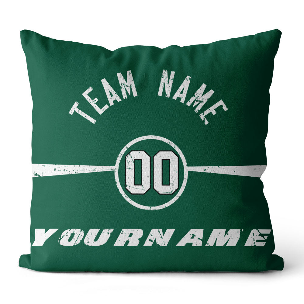 Custom Football Throw Pillow for Men Women Boy Gift Printed Your Personalized Name Number Green & White