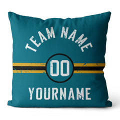 Custom Football Throw Pillow for Men Women Boy Gift Printed Your Personalized Name Number Midnight Green & Black &White