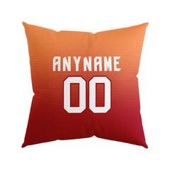 Custom Football Throw Pillow for Men Women Boy Gift Printed Your Personalized Name Number Orange&Red&White&Black