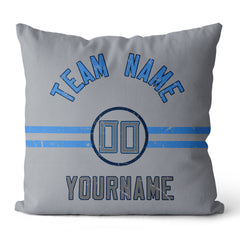 Custom Football Throw Pillow for Men Women Boy Gift Printed Your Personalized Name Number Navy & Blue & White