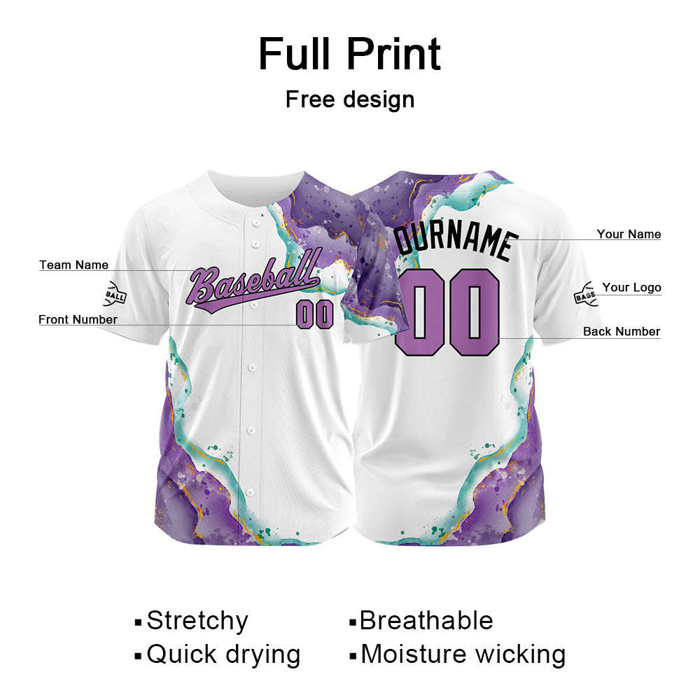 Custom Baseball Jersey Full Print Design Personalized Baseball for Men Women Boy Girl