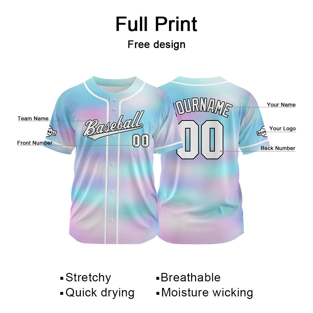 Custom Baseball Jersey Full Print Design Personalized Baseball for Men Women Boy Girl